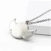 Party Favor Fedex Necklace Sublimation Blank Angel Wing Necklaces Round Jewelry Pendant Romantic Festival Valentines Day Gift For Dr Dhhda