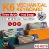لوحات المفاتيح K3 Russian EN 62 68 100 KEYS RGB Gaming Mechanical Swap Three Mode Type C Wired 2 4G BT5 0 Wireless 230114