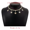 Choker Crystal Butterfly Pendants Women Chokers Personality Luxury Rhinestone Chain Necklaces For Ladies Fashion Jewelry Collar