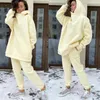 Kvinnors hoodies Kvinnors sportkläder Autumn Winter Warm Hooded 2-Piece Pants Set Street Fashion Sweater Dress