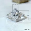 Wedding Rings Trendy Delicate Silver Plated Marquise Zircon For Women Shine White CZ Stone Inlay Fashion Jewelry Party Gift