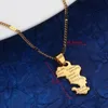 Collane con ciondolo Colore oro Mahore Mayotte Mappa Collana Donna Uomo Ottone Rame Catena patriottica Gioielli