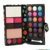 Eye Shadow Wholesale Fashion Women Ladies Waterproof Eyeshadow Eyebrow Powder Blush Make Up Palette Polka Dot Pu Wallet Mirror Case 2 Dhw20