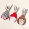 Party Favor Ups Christmas Santa Claus Knife and Fork Set Nordic Eggformed Decoration Table Seary Faceless Baby Drop Delivery Home Gar DHT2V
