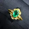Anelli di cluster Anello naturale e reale Emerald per il tuo amore 925 Sterling Silver Anniversary Fine Jewelry uomini o donne