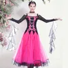 Scene Wear Women Ballroom Dance Competition Dresses Lady Long Sleeve Modern Tango Waltz Costumes Style Standardklänning