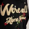 Men's Hoodies Autumn Winter Men's Fleece Sweatshirt High Quality Rose Embroidery Zipper Hooded Sweater American Fashion Brand Unisex