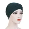 Ball Caps Hat Turban Muslim Scarf Women Solid Cap Ruffle Wrap Baseball