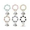 Party Favor Ups Cartoon Sile Beads Armband Finger Toys Keychain Spot Colors Wristbands Decoration Keyring For Shoder Bag Drop Deli DHTW7