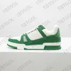 Sapatos Sapatos Sapatos Designer Men Sneaker Sneaker Women Top Leather Printing Releved Green Rubber Runner Treinners Low Sneakers 35-46 com Box No268