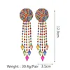 Dangle Earrings & Chandelier Handmade Colorful Western Round Tassel Hanging Romantic Charm Fairy Fringed Rhinestone Luxury Pendant Jewelry F