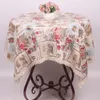 Nappe Méditerranéenne Nappe Coton Lin Romantique Floral Timbres Couverture Vintage Fête De Mariage Tissu De Noël1