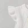 女の子のドレスベビードレス夏のノースリーブ生まれのソリッドガウンファッションかわいい幼児幼児服0-18mホワイトスカール販売