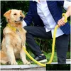 Dog Collars Leashes Double Strand Rope National Color Mix Large Adjust Collar Metal Buckle Pet 1.2M Length Traction Suit Big Dogs Dhekx