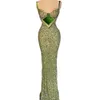 Sexiga spaghettiremmar aftonklänningar Fashion Sequins sjöjungfru Prom Dress ärmlös golvlängd Formell festklänningar