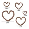 Fleurs décoratives 8-30 cm rond amour coeur rotin naturel guirlande tige branche anneau guirlande pour mariage fête d'anniversaire décor fournitures