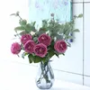 Flores decorativas Falsa Flor de rosa dobrada livremente planta artificial cor vibrante cor falsa de festa de casamento prop crie atmosfera