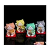 Oggetti decorativi Figurine 1/3 / 5Pcs 3D Lucky Cat Figurine Giappone Cartoon Manek Neko Modello animale Miniature Home Car El Restauran Dh1Fj