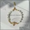 Chain Designer Enamel Pearl Hand Strung Fashion Pearls Link Bracelets Luxury Senior Magnetic Suckers Party Wedding Accessories Dh9Tp