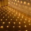 سلاسل صافية LED سلسلة الأضواء 220V 110V الاتحاد الأوروبي/القابس الأمريكي 1.5x1.5M 3x2M 4MX6M مهرجان زخرفة عيد الميلاد حفل زفاف