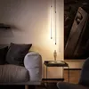 Hängslampor Guld/svarta moderna LED-lampor för sovrum nattduksbordens minimalistiska hängslampa AC110-220V