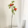 Fiori decorativi 4 pezzi 2 teste Ramo di melograno maturo con foglie Frutti artificiali rossi per la decorazione del giardino di casa