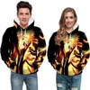 Erkek Hoodies 2023 Moda Erkekler Cadı Kafatası Kabak Yılan Hayvan Baskısı 3D Sweatshirt / Hoodie Dark Unisex Street Giyim