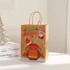 Gift Wrap 8 Style Kraft Paper Merry Christmas Bags Santa Claus With Handles Xmas Present Storage Bag Party Supplies