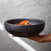 Миски ретро японская керамическая мелкая миска с большим блюдом с лапшой суп творческий домохозяйство густые и долговечные