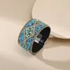 Bangle Boheemian retro dames armband punk wind turquoise Rhinestone handgemaakte kralen charme vrouwelijke manchet sieraden