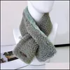 Scarves Women Winter Plush Scarf Neck Warmer Warm Collar Neckerchief Cross Solid Color Faux Fur Cashmere Foard Echarpe Drop Delivery Otf5B