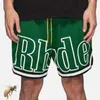 Rhude Men Mesh Shorts designer Green Red Black Long String Oversize Short Pants