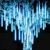 Строки 8 пробирков светодиодные метеористые душевые дождевые светильники уличная гирлянды рождественские елки украшения для открытого сказочного сада Навидад