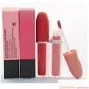 Batom Maquiagem Batom Líquido Matte Beauty Lips Maquiagem À Prova D'Água Marca M Lip Gloss Long Lasting Lipgloss Cosméticos 12 Cores Dr Dhmyj