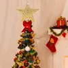 Juldekorationer 1 st glitter mini stjärna träd toppers röd guld silver topper för Xmas festdekor