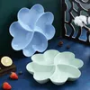 Plates 4 Grid Flower Dinner Set Large Capacity Dining Compartment Plate Desserts Trays Eco-friendly Tableware