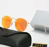 2023 Clássico Redondo Marca Design Óculos de Sol UV400 Óculos de Metal Moda Armação Dourada Óculos de Sol Masculino Feminino Espelho 34447 Óculos de Sol Polaroid Lentes de Vidro de Condução