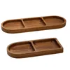 Plates Compartmentalized Tray Kitchen Accessory Tableware Retro Style Wooden Serving Dish For Party Household Steak Breakfast