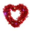 Dekorativa blommor 1m 10 LED -kranshänge Party Ornaments Red Heart Fairy Lights Batteridrivna Engagemang Rekvisita Valentine Day Decoration