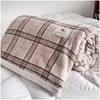 Coperte Biancheria da letto per camera da letto Er Coperta double face Calda casa Moda Plaid Viaggio Consegna a domicilio Tessili da giardino Dhwf5