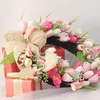Decoratieve bloemen deur hangende slinger uitstekende lint valentijnsdag gemakkelijk te verzorgen kunstmatige krans huishoudelijke benodigdheden
