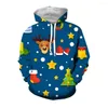 Men's Hoodies Jumeast 3D Christmas Santa Gloves Printed Casual Men Graphic Oversized Aesthetic Hoody's Festival Clothing Streetwear