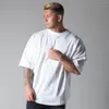 Herr t-skjortor 2023 muskel casual sommarsport t-shirt män fitness lös topp stretch basket koreansk version av den stora storleken