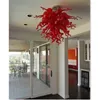 Chandeliers Ceiling Decor Red Glass LED Hanging Lamp