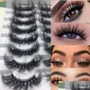 Cílios falsos 8pairs vazios por atacado cílios falsos cílios longos dramáticos de visita a 25 mm para entrega de gotas de maquiagem Eyelashesfalse