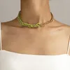 Ras du cou Style chaîne de mode perles de riz épissage collier femmes créatif métal gros 2023 à la mode cou bijoux cadeaux