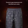 Men's Pants Cold Winter Thermal Warming Trousers With Pockets Thickened Polyester Warm Comfortable Accessory For Activity