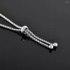 Bangle IJB5090 316L Stainless Steel Blank Bracelet Adjustable Rolo Chain Bracelets For Women Men