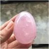 Decorative Objects Figurines Drilled Jade Eggs Natural Rose Quartz Yoni Egg For Kegel Exercise Crystal Sphere Vaginal Ben Wa Ball Dhyvm