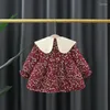 Robes de fille né printemps bébé robe fille à manches longues floral en vedette col rond premier anniversaire de bébé Outwear SetMIMITZ